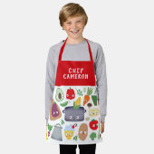 Funny Vegetable Fruit Faces Chef Kinder Schort (Gedragen)