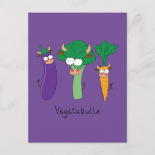 Funny Vegetables Cute Cartoon Kinder Briefkaart