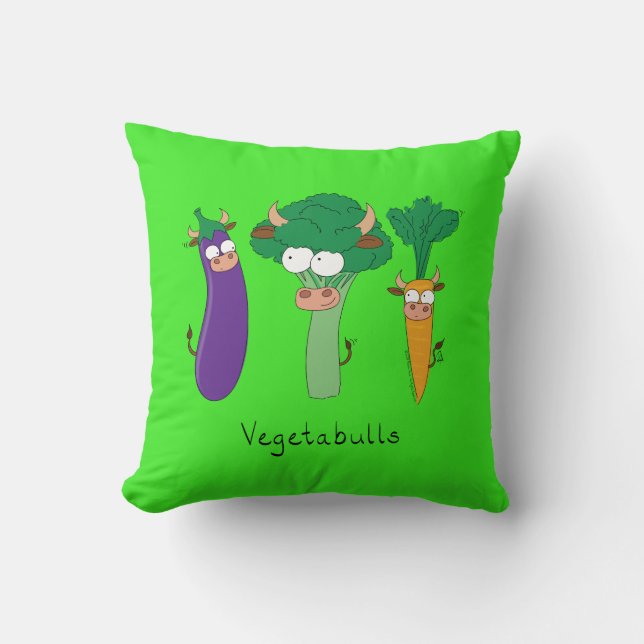 Funny Vegetables Cute Cartoon Kinder Kussen (Voorkant)