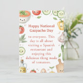 funny vegetables National Gazpacho Day Bedankkaart (Staand voorkant)