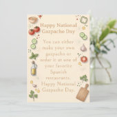 funny vegetables National Gazpacho Day Bedankkaart (Staand voorkant)