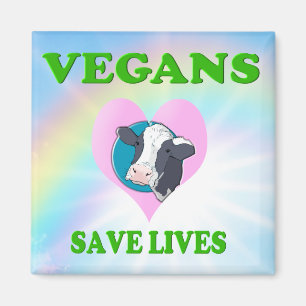 Funny Vegetarian / Vegans Save Lives Magneet