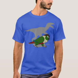 Funny Velociraptor Green Cheeked Conure Birb T-shirt