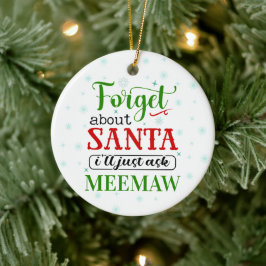 Funny Vergeet kerstkerstversiering van Santa MEEMA Keramisch Ornament