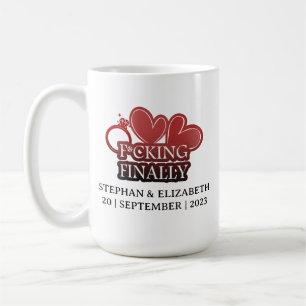 Funny Verloving Gift Heart & Ring Coffee Mok