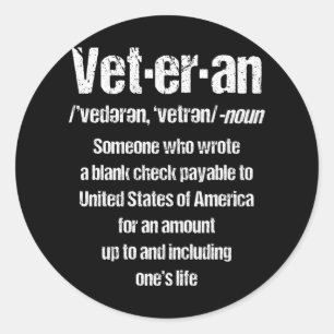 FUNNY VETERAN American Veteran Gift Veterans Day Ronde Sticker
