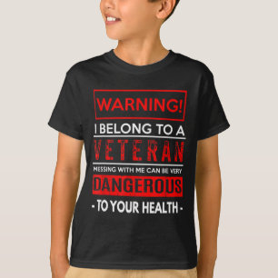 Funny Veteran Wife Husband - Waarschuwing! Gevaarl T-shirt