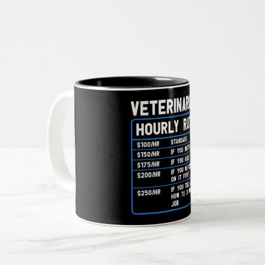 Funny Veterinarian Hourly Rate Mok (Voorkant links)