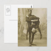Funny  Victoriaans Circus-uitvoerders Briefkaart (Voorkant / Achterkant)
