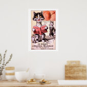 Funny Victoriaans Era Cat Ad Poster (Keuken)