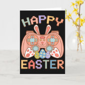 Funny Video Game Easter Bunny Gaming Controller Ga Kaart (Gele Bloem)