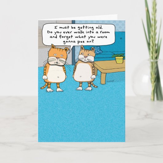 Funny Vieux Chat Carte d'anniversaire (Devant)