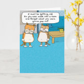 Funny Vieux Chat Carte d'anniversaire (Fleur jaune)