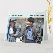 FUNNY VIEUX GARS POOP CARTE DE SALUT D'ANNIVERSAIR (Fleur jaune)