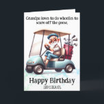 *~* Funny Vieux Golf Panier Homme - Carte d'annive<br><div class="desc">(Code de recherche AP914pour trouver des articles similaires ) Transfert facile vers d'autres produits Zazzle. Énergétiquement Amélioré par Anna Rosa Grand-père senior Vieux golfeur Vieux Homme Funny Hilarious Humour - Golfing.= Grand-père - Whimsical QUOTE Grand-père aime faire des roues pour faire peur des oies. Funny Golf Birthday Card - PERSONNALISER...</div>