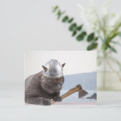 Funny viking cat briefkaart (Staand voorkant)