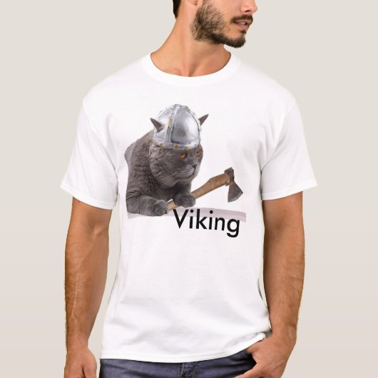 Funny Viking cat T-shirt (Voorkant)