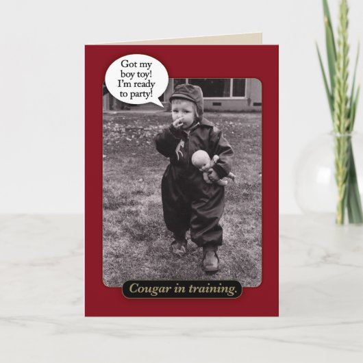 Funny Vintage 1950 Cougar carte d'anniversaire (Devant)