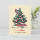 Funny Vintage Chat carte de Noël (Debout devant)