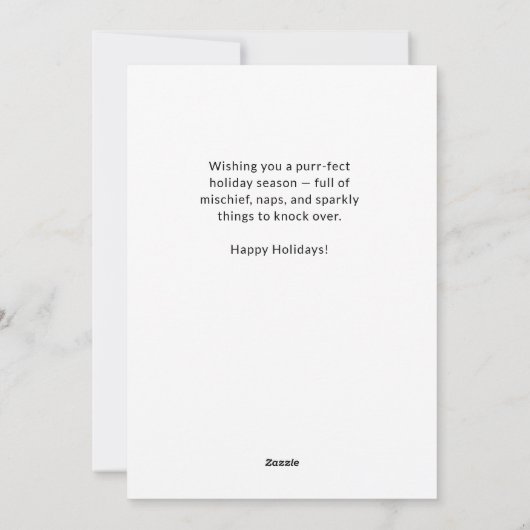 Funny Vintage Chat carte de Noël (Dos)