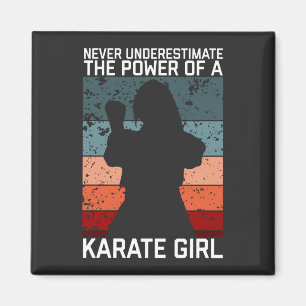 funny vintage karate girl quote sayings. magneet