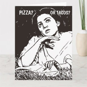 FUNNY VINTAGE WOMAN (TACOS) CARTE D'ANNIVERSAIRE