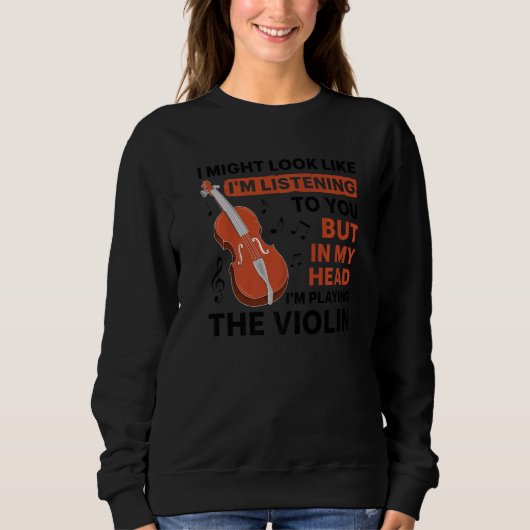 Funny Violin Art For Cello Player Men Women Violin Trui (Voorkant)