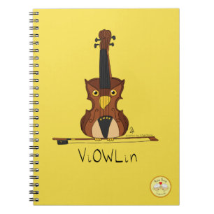 Funny Violin Cute Owl Musician Kinder Music Notitieboek