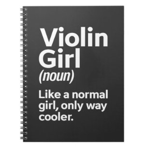 Funny Violin Girl Music Instrument Player Musician Notitieboek