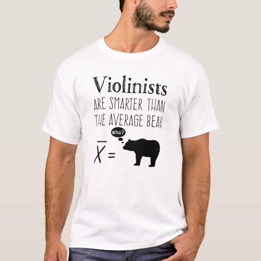 Funny Violin T-shirt - Gemiddeld Beer (Voorkant)