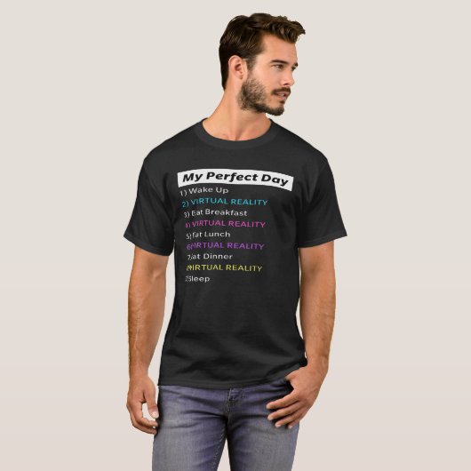 Funny Virtual Reality For VR Gamers, Programmers, T-shirt (Voorkant volledig)
