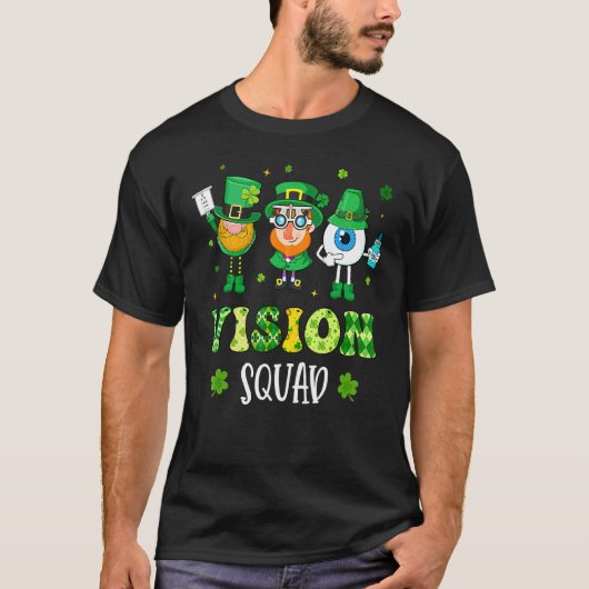 Funny Vision Squad Leprechaun Optometrist St Patri T-shirt (Voorkant)