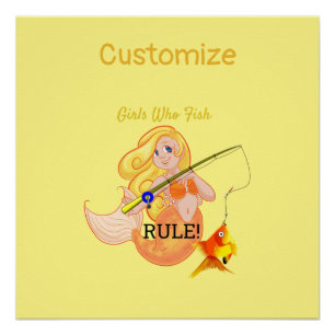 Funny Vissen Mermaid Girl Thunder_Cove Perfect Poster