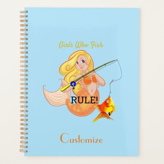 Funny Vissen Mermaid Girl Thunder_Cove Planner (Voorkant)