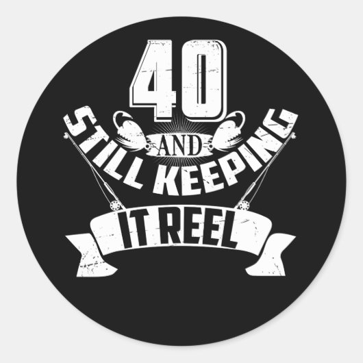 Funny Vist 40th Birthday Gift Fisherman 40 Year Ronde Sticker (Voorkant)
