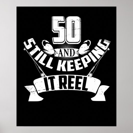 Funny Vist 50th Birthday Gift Fisherman 50 Year Poster (Voorkant)