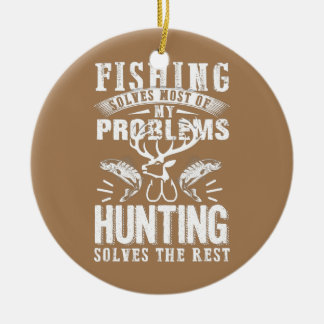 Funny Vist en jaagt met kerstHumor Keramisch Ornament