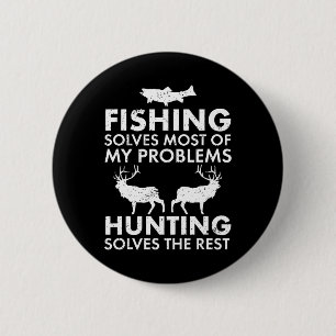 Funny Vist en jaagt op Gift-Humor Hun Ronde Button 5,7 Cm