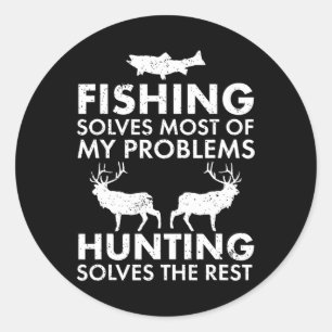 Funny Vist en jaagt op Gift-Humor Hun Ronde Sticker
