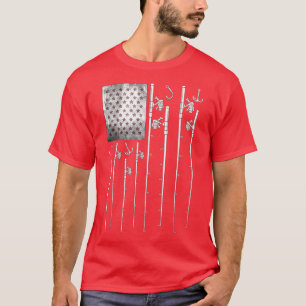 Funny Vist Fisherman American Flag Patriotic 4t T-shirt