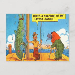 Funny Vist Fisherman Briefkaart Fish Cartoon