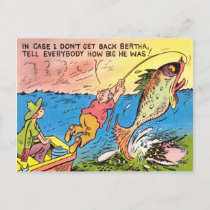 Funny Vist Fisherman Briefkaart Fish Cartoon