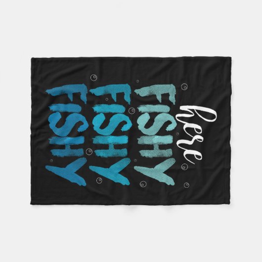 Funny Vist hier FishLove Summer Gift Fleece Deken (Voorkant (Horizontaal))