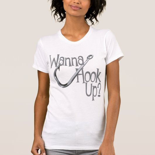 Funny Vist- Hook UP Dating T-shirt (Voorkant)