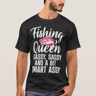 Funny Vist koningin design voor dames in de visser T-shirt