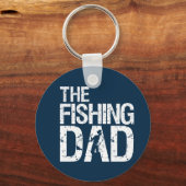 Funny Vist papa Fisherman Vaderdag Sleutelhanger (Voorkant)