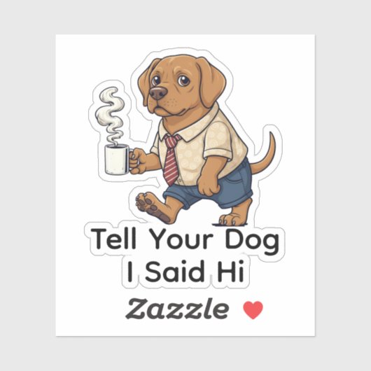 Funny Vizsla Dog Business Suit Coffee  Sticker (Vel)
