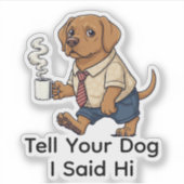 Funny Vizsla Dog Business Suit Coffee  Sticker (Voorkant)