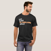 Funny Vliegtuig Mechanic - Eat Sleep Fix Airplane T-shirt (Voorkant volledig)