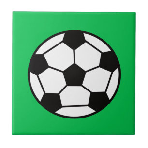 Funny Voetbal over groene achtergrond Tegeltje